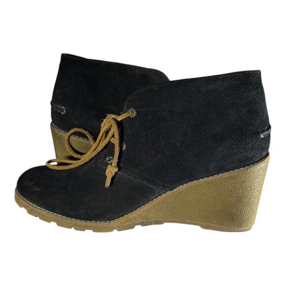 Sperry Stella Prow Black Suede Ankle Bootie, Women 9 M Wedge Heel Leather - Picture 6 of 8